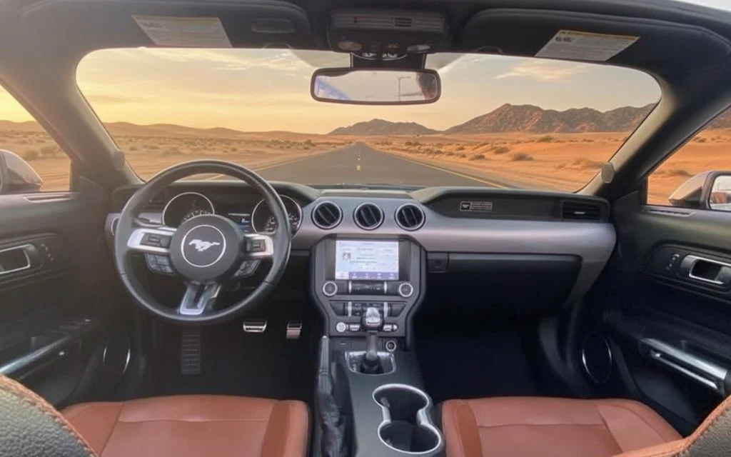 Ford Mustang 2020 interior view showing trim – rental in Dubai