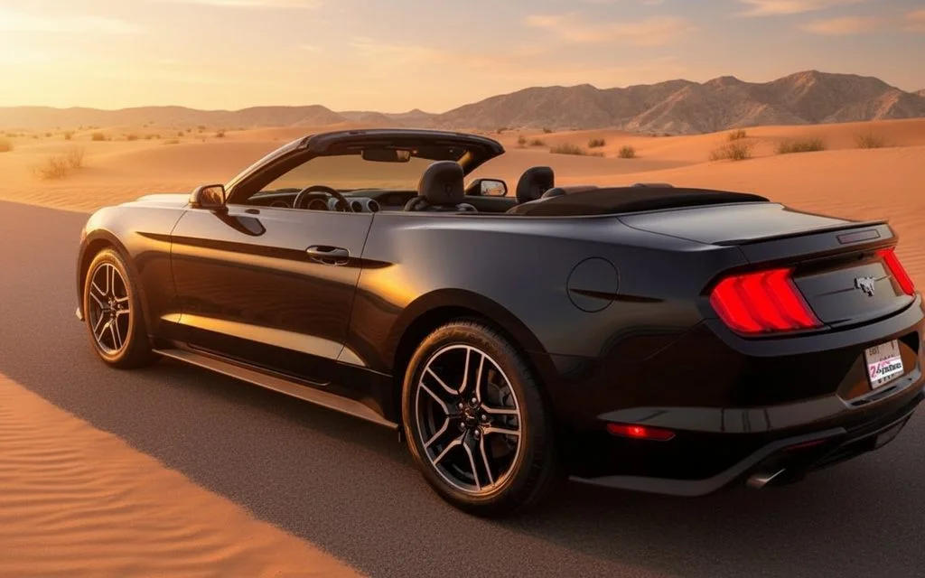 Ford Mustang 2020 Black side profile – rental in Dubai