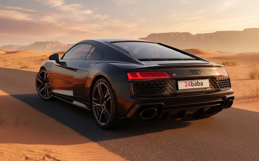 Audi R8 2023 Black rear view showing taillights