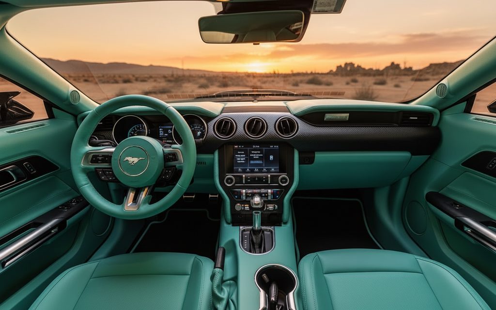 Ford Mustang 2021 interior view showing trim – rental in Dubai