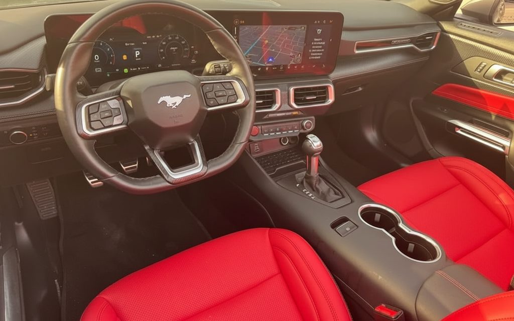 Ford Mustang 2024 interior view showing trim – rental in Dubai