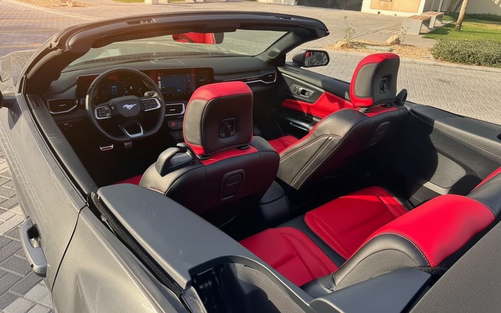 Ford Mustang 2024 interior view showing trim – rental in Dubai