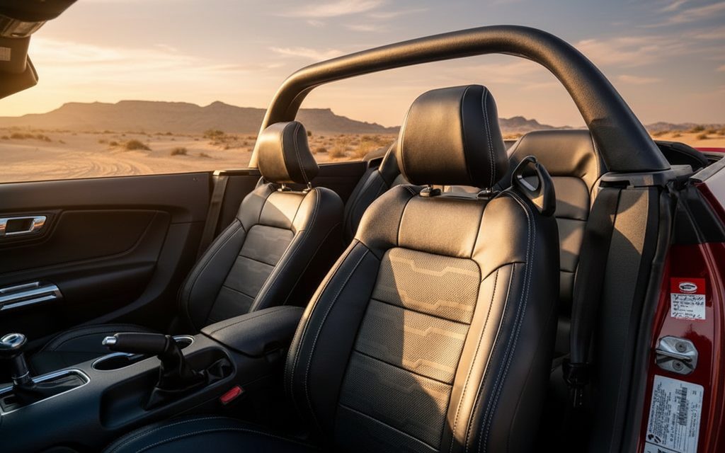 Ford Mustang 2022 leather seats and cabin – rental in Dubai