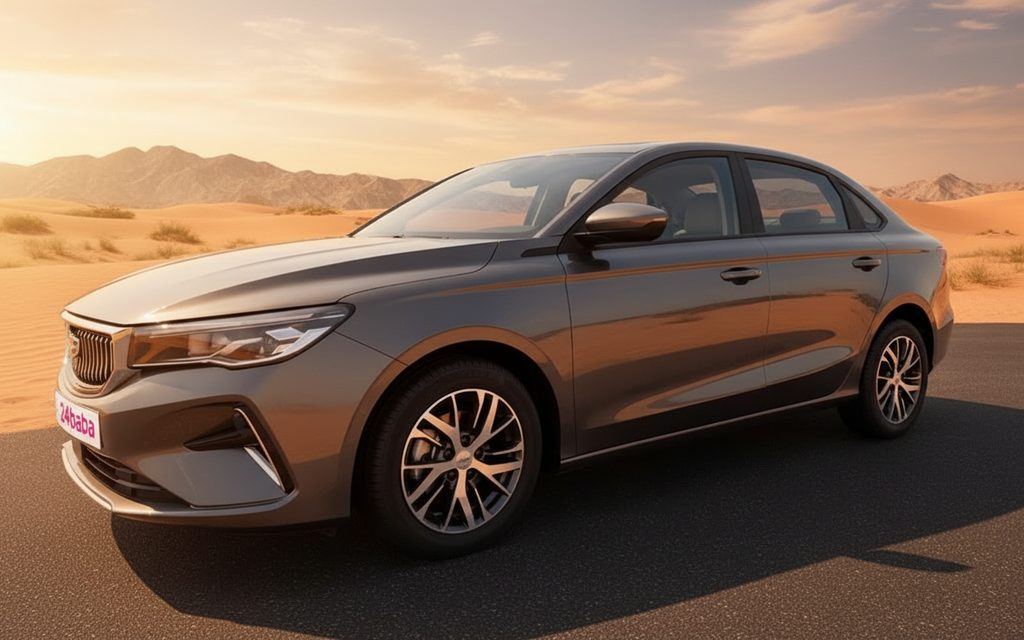 Geely Emgrand 2025 Grey side profile – rental in Dubai