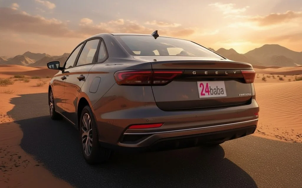 Geely Emgrand 2025 Grey rear view showing taillights – rental in Dubai