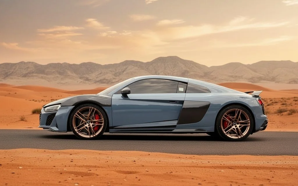 Audi R8 2022 Grey side profile