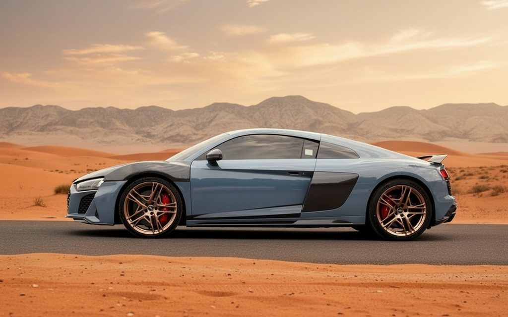 Audi R8 2022 Grey side profile