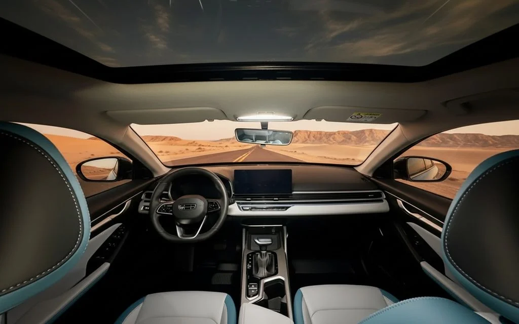 Geely Emgrand 2024 interior view showing trim – rental in Dubai