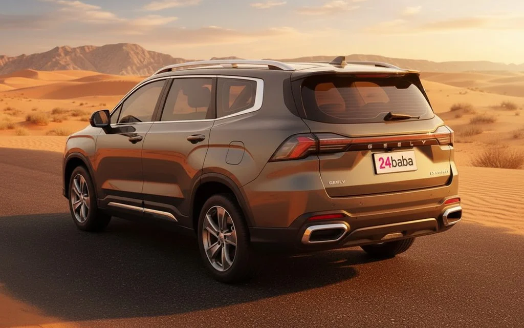 Geely Okavango 2025 Grey side profile – rental in Dubai