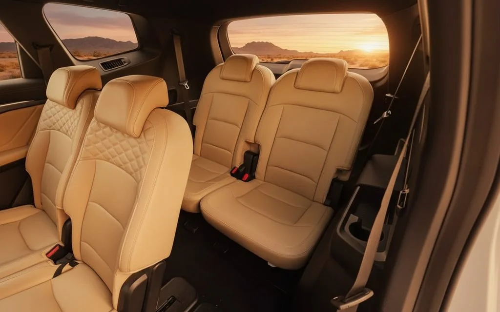 Geely Okavango 2025 leather seats and cabin – rental in Dubai