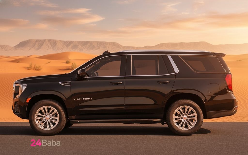 Gmc Yukon 2023 Black side profile – rental in Dubai