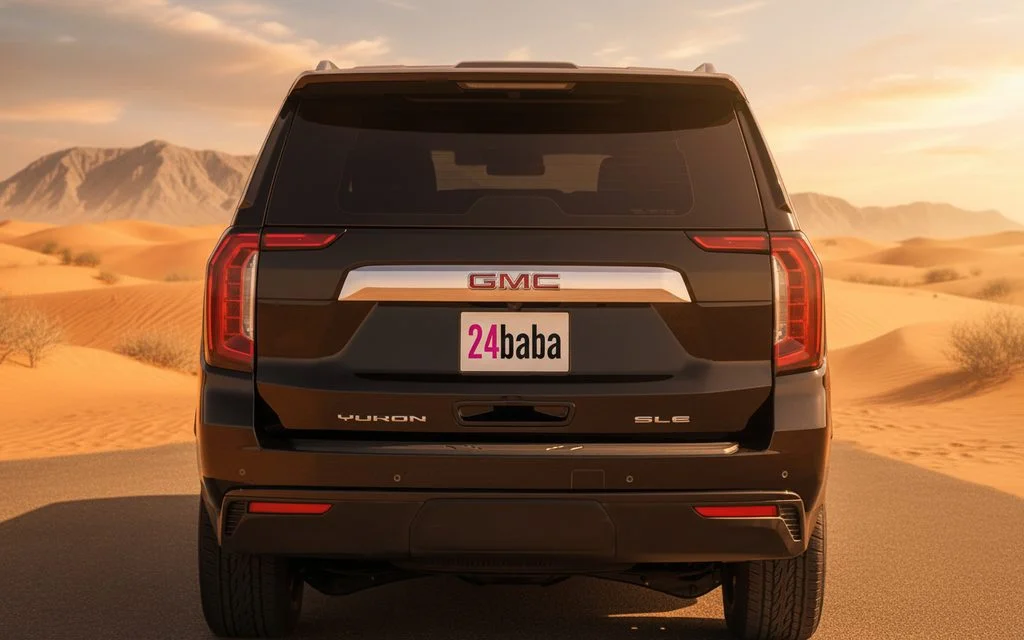 Gmc Yukon 2023 Black rear view showing taillights – rental in Dubai