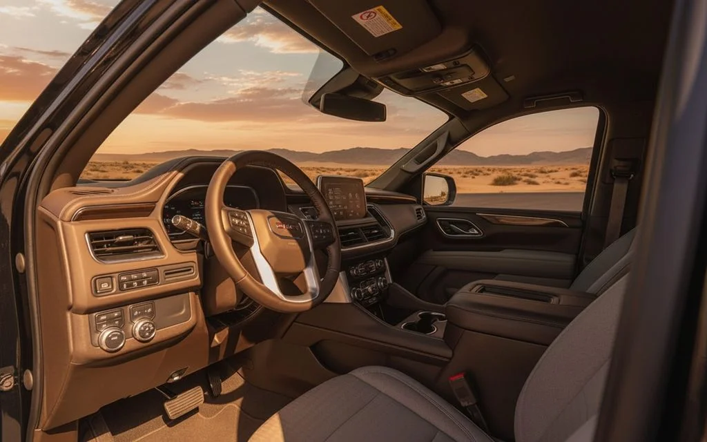 Gmc Yukon 2023 dashboard and infotainment – rental in Dubai