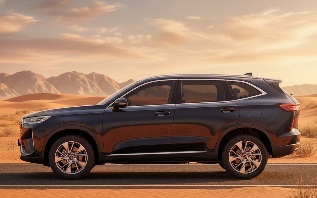 Haval H6 2023 Black side profile – rental in Dubai