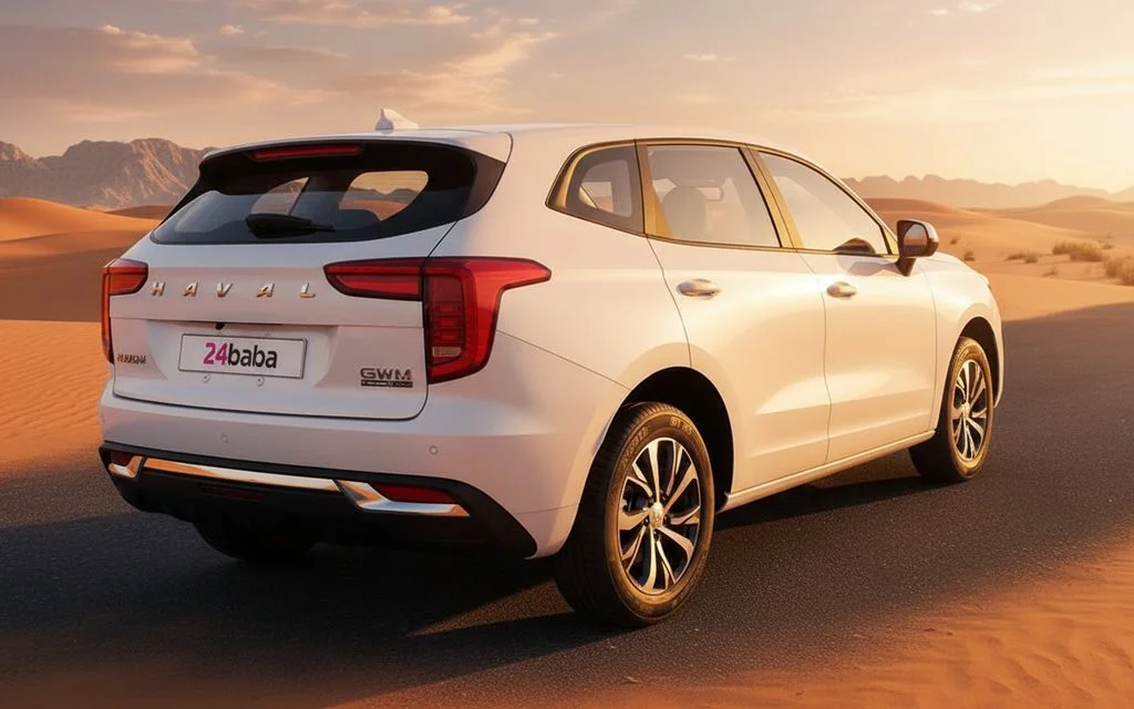 Haval Jolion 2023 White rear view showing taillights – rental in Dubai
