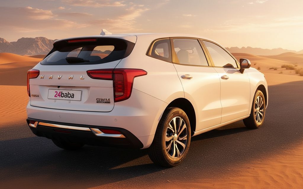 Haval Jolion 2023 White rear view showing taillights – rental in Dubai