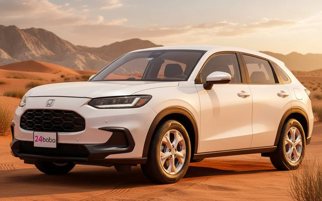 Honda Hrv 2025 White front view with headlights – rental in Dubai