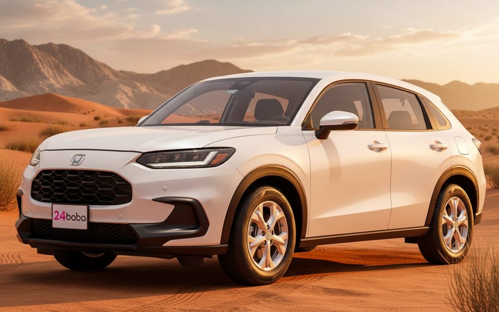 Honda Hrv 2025 White front view with headlights – rental in Dubai