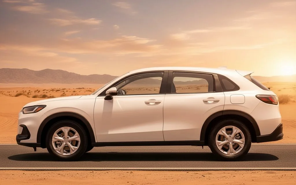 Honda Hrv 2025 White side profile – rental in Dubai