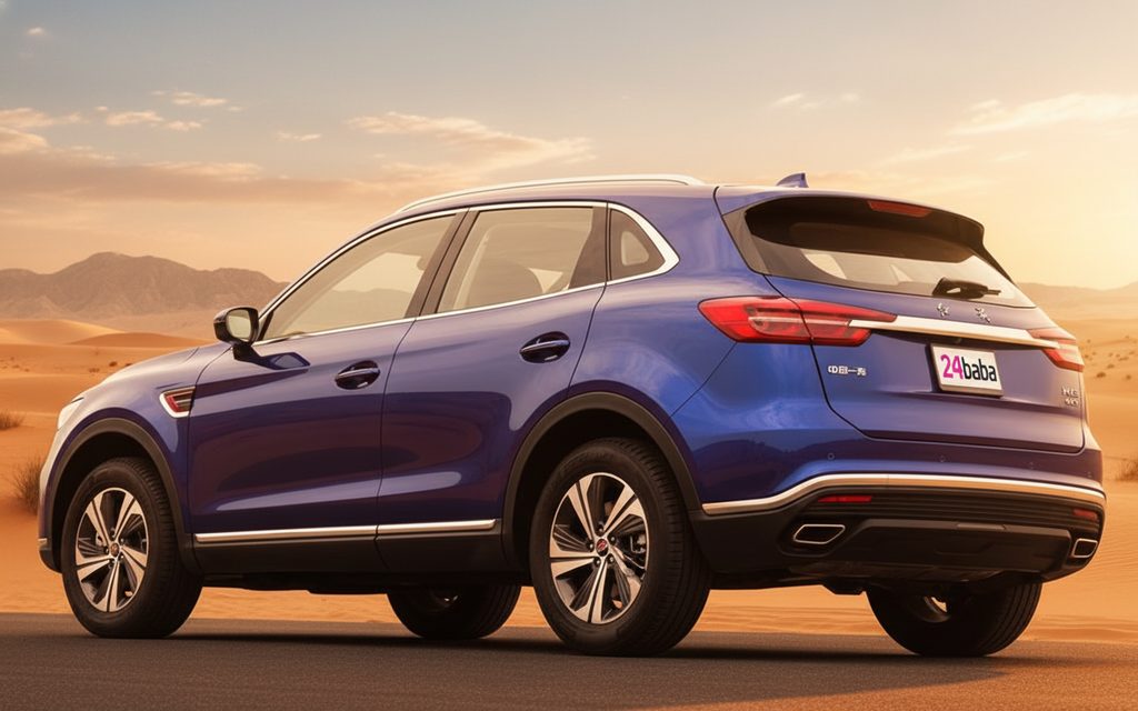 Hongqi Hs5 2022 Blue rear view showing taillights – rental in Dubai