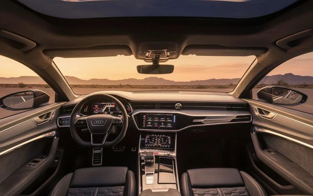 Audi Rs6 2024 interior view showing trim – rental in Dubai