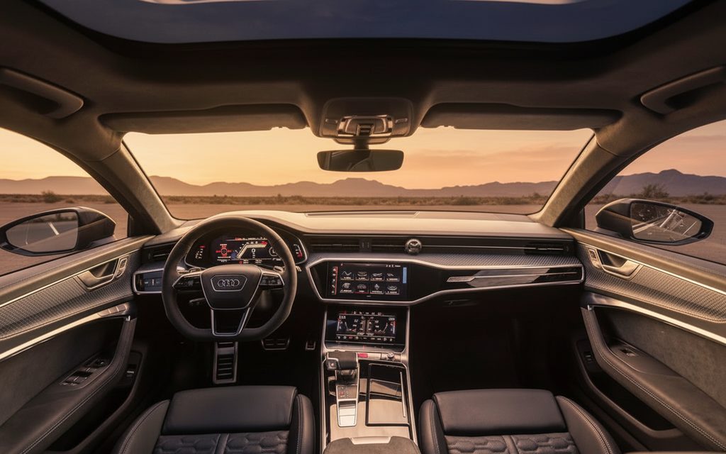 Audi Rs6 2024 interior view showing trim – rental in Dubai
