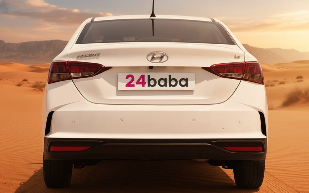 Hyundai Accent 2023 White rear view showing taillights