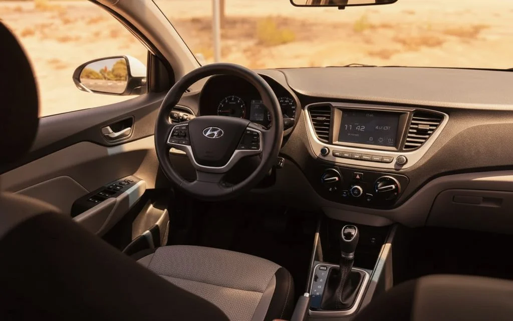 Hyundai Accent 2023 interior view showing trim