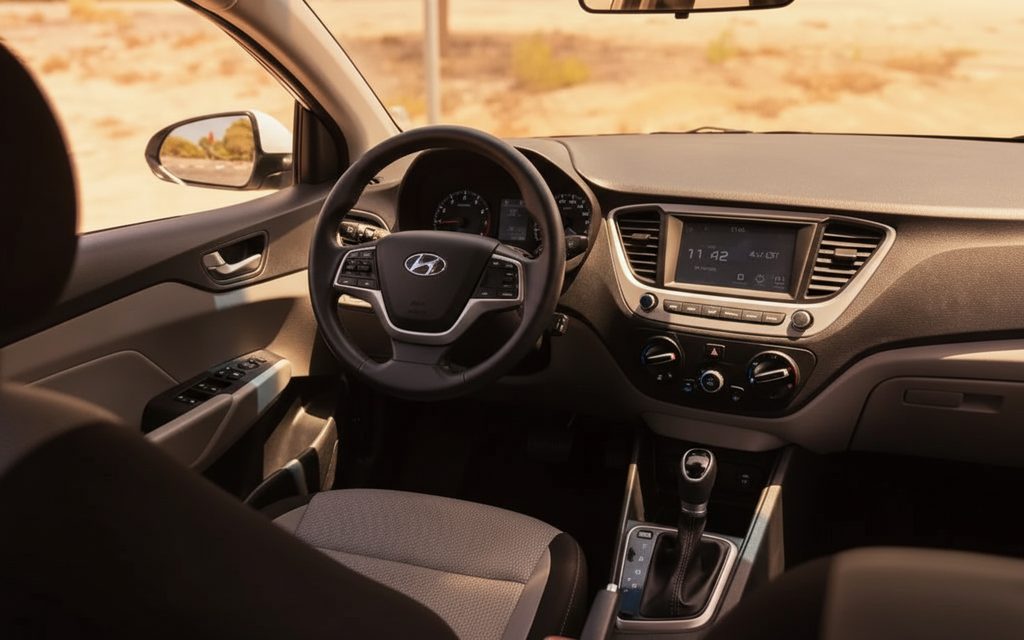 Hyundai Accent 2023 interior view showing trim