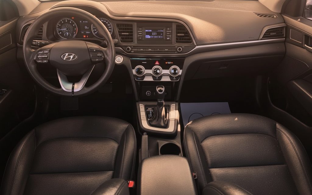 Hyundai Avante 2020 interior view showing trim – rental in Dubai