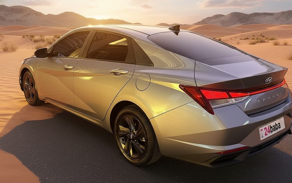 Hyundai Elantra 2022 Grey side profile – rental in Dubai