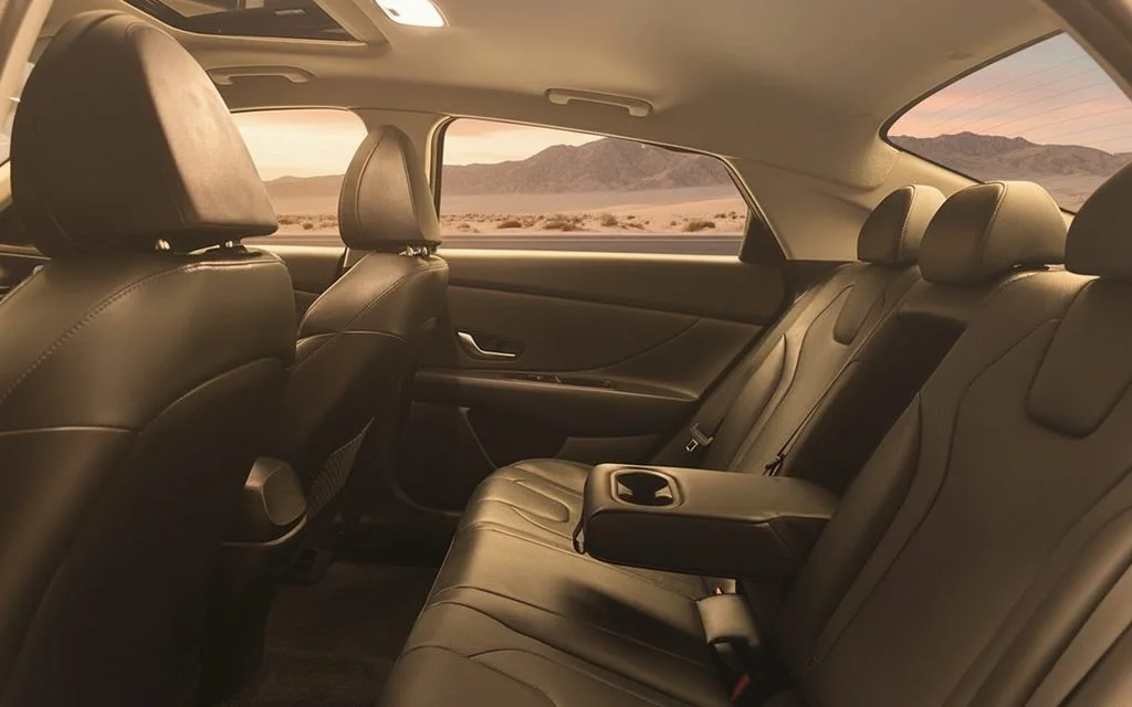 Hyundai Elantra 2023 interior view showing trim – rental in Dubai