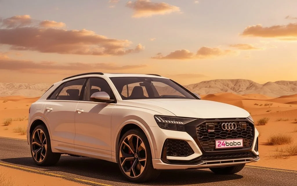 Audi RsQ8 2021 White front view with headlights