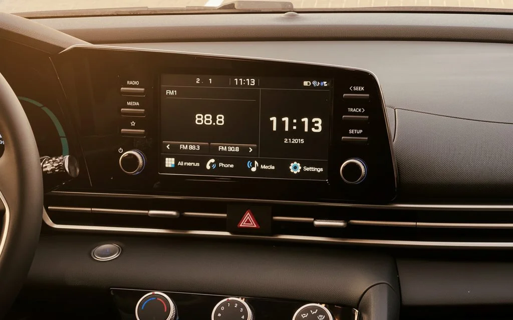 Hyundai Elantra 2024 interior view showing trim – rental in Dubai