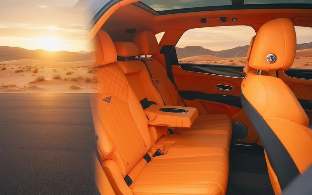 Bentley Bentayga 2022 leather seats and cabin – rental in Dubai