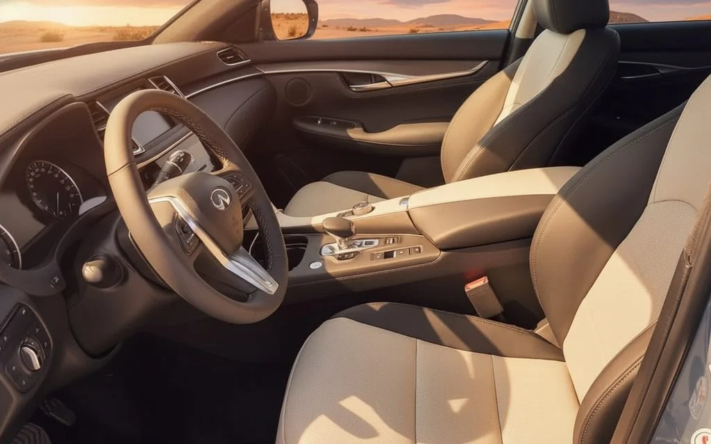 Infiniti Qx55 2023 interior view showing trim – rental in Dubai