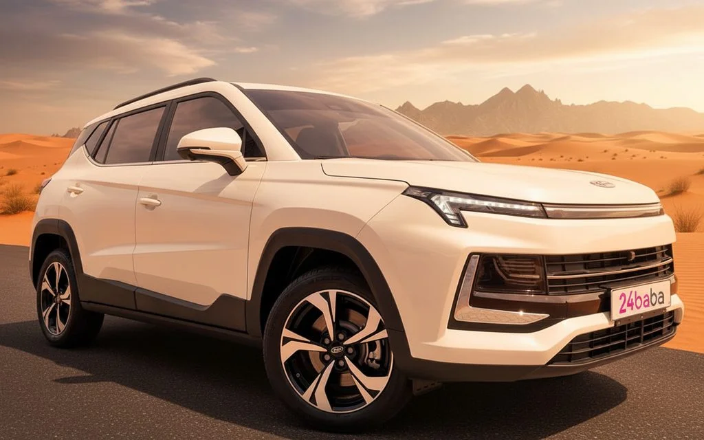 Jac Js4 2023 White front view with headlights – rental in Dubai