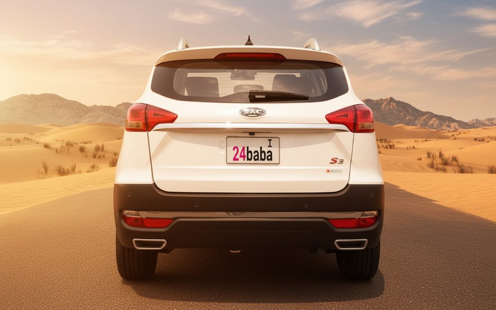 Jac S3 2023 White rear view showing taillights – rental in Dubai