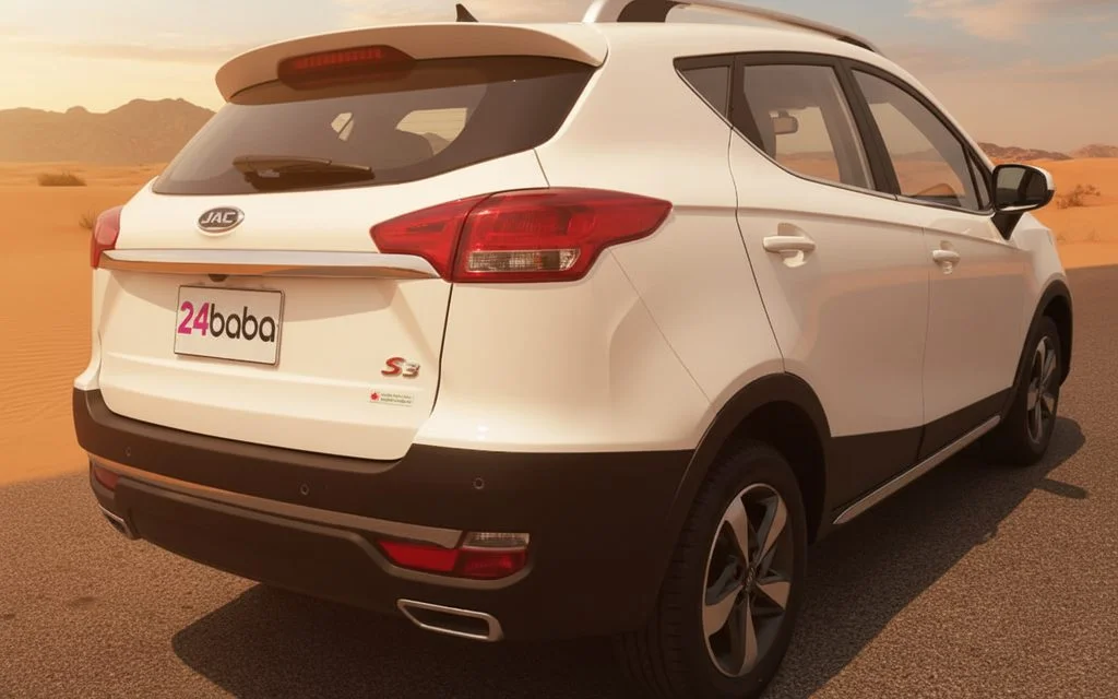 Jac S3 2023 White rear view showing taillights – rental in Dubai