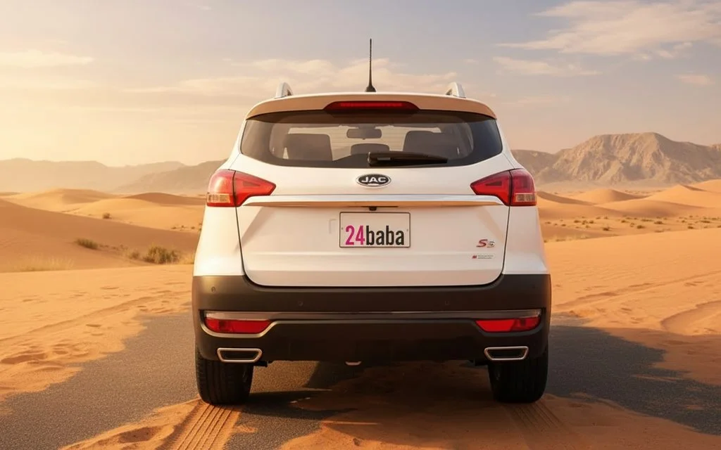 Jac S3 2023 White rear view showing taillights – rental in Dubai