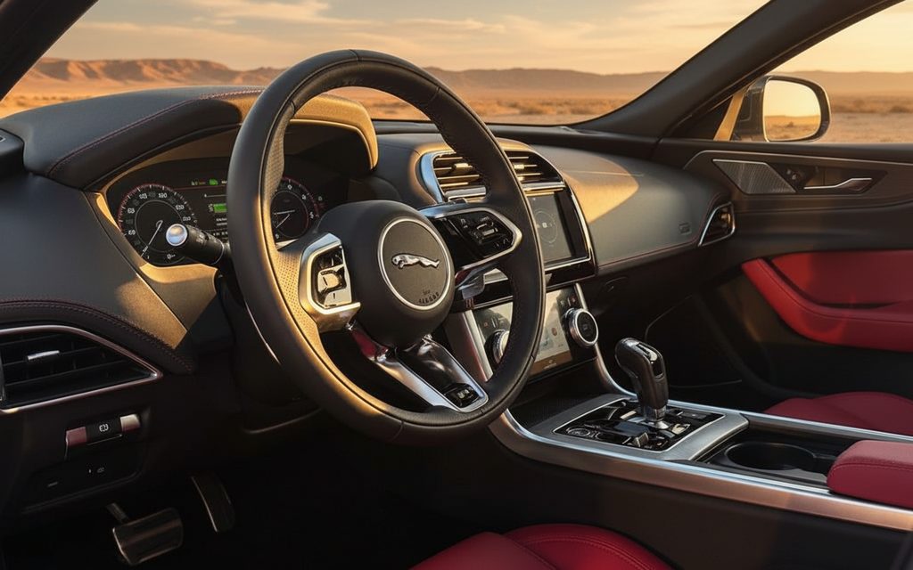 Jaguar Xe 2024 interior view showing trim – rental in Dubai