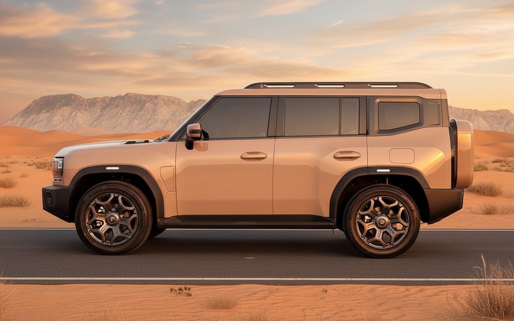 Jetour T2 2026 Beige side profile – rental in Dubai