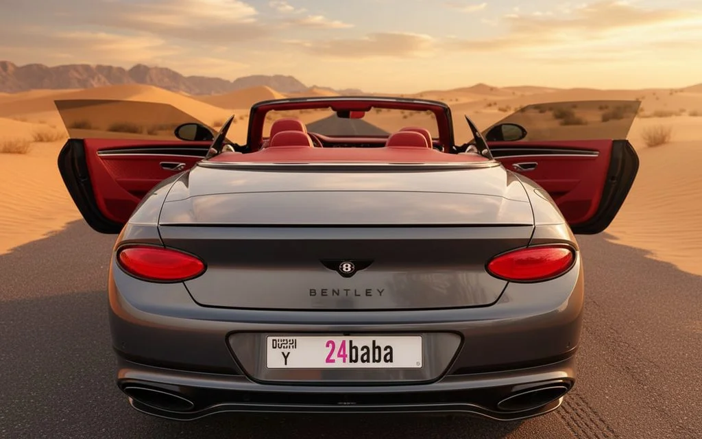 Bentley ContinentalGt Gtc 2022 Grey rear view showing taillights – rental in Dubai