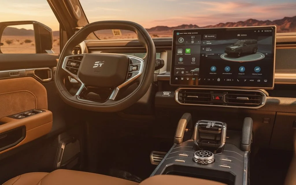 Jetour T2 2025 interior view showing trim – rental in Dubai