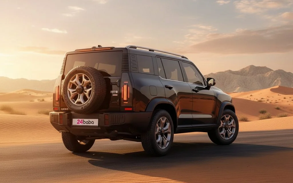 Jetour T2 2025 Black rear view showing taillights – rental in Dubai