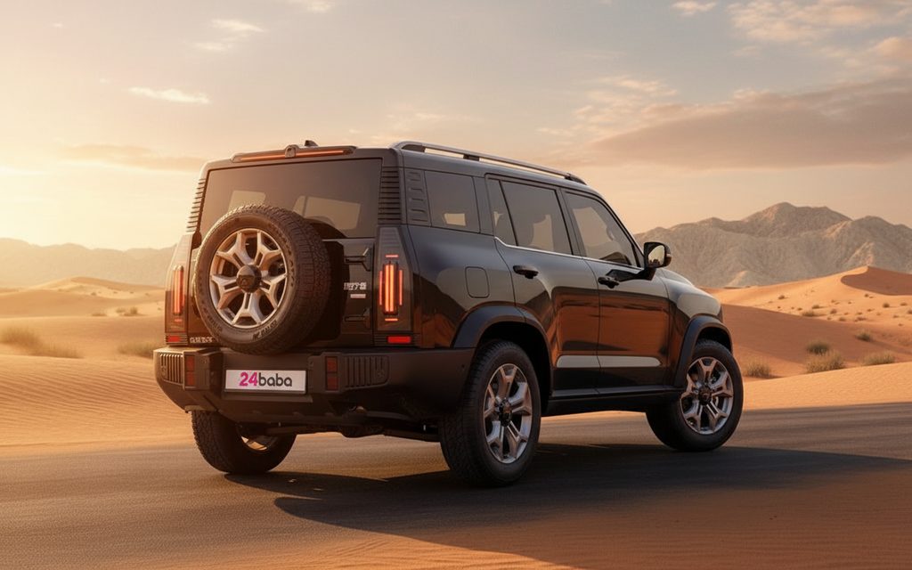 Jetour T2 2025 Black rear view showing taillights – rental in Dubai