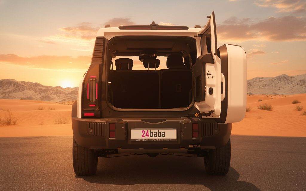 Jetour T2 2026 White rear view showing taillights – rental in Dubai