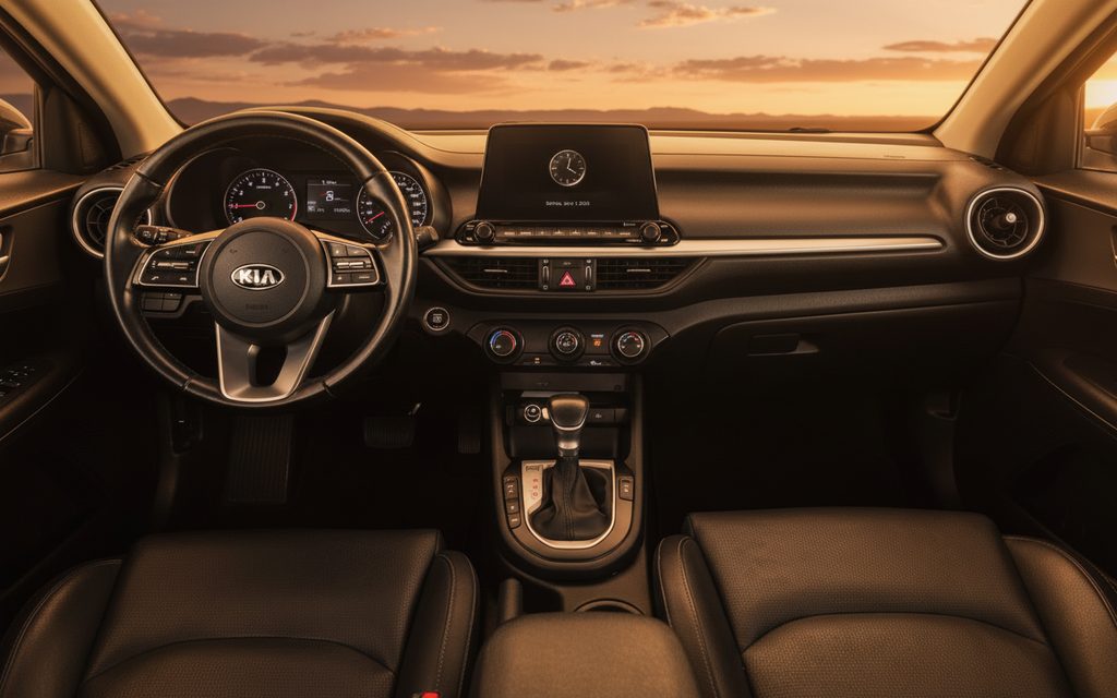 Kia K3 2020 interior view showing trim – rental in Dubai