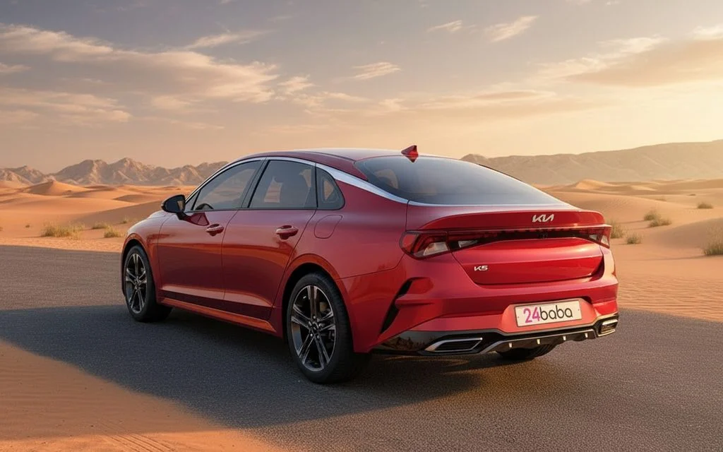 Kia K5 2023 Red rear view showing taillights