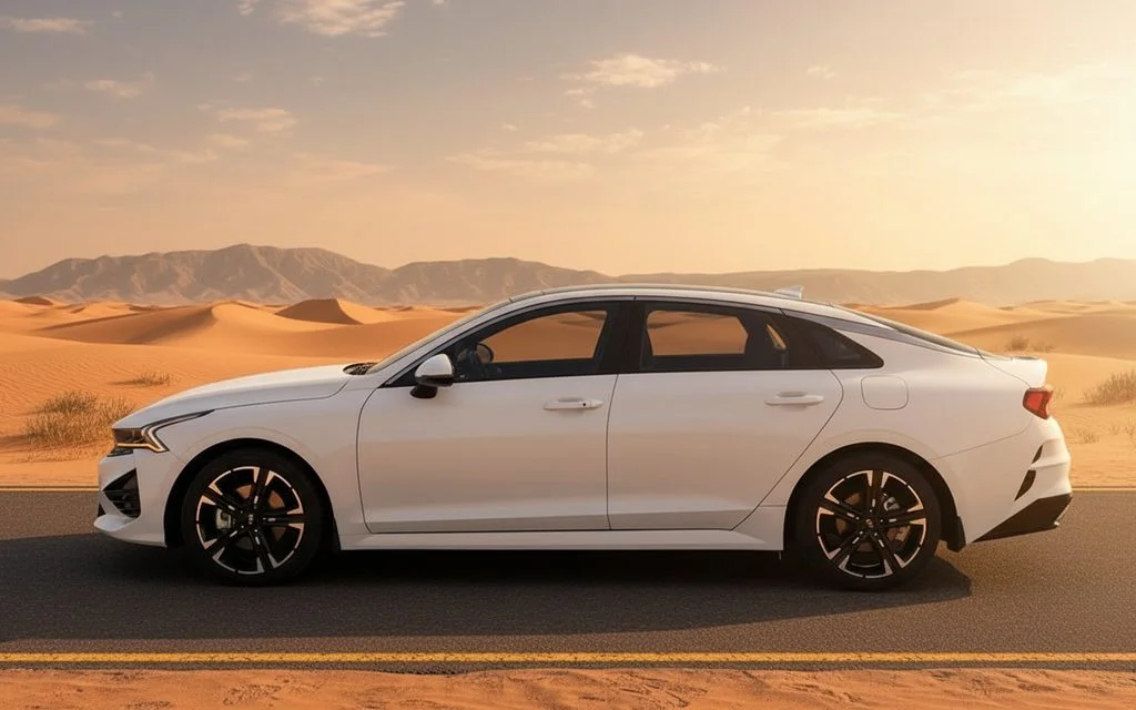 Kia K5 2021 White side profile